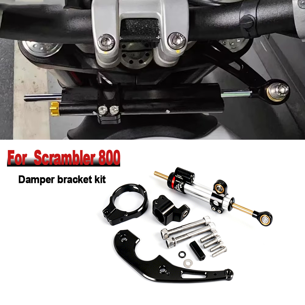 Steering Damper Stabilizer Kit Cnc - Do Ducati Scrambler 800 Scrambler800 Nowy