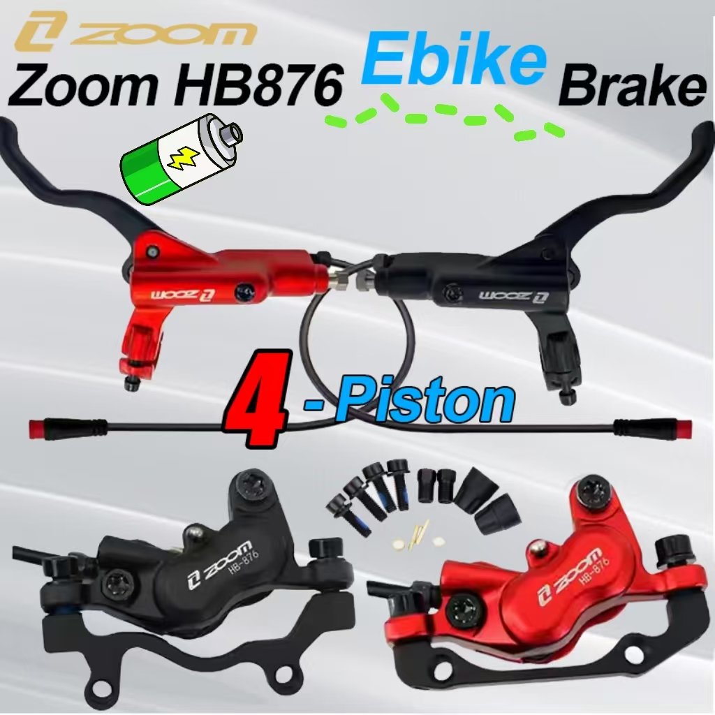 Zoom Hydraulic Brake 4 Piston E-Scooter - ZOOM HB-876E E-Bike 4-tłokowy hydrauliczny zestaw